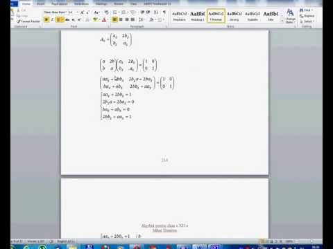 Algebra pentru clasa a XII-a --Lectia 17