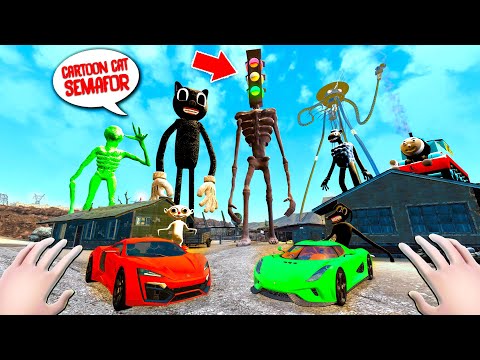 CARTOON CAT + TRAFFIC LIGHT HEAD at 2 AM!