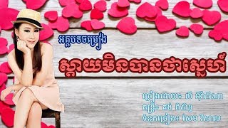 ស្តាយមិនបានថាស្នេហ៍ Lyrics | លី អ៊ីវ៉ាធីណា | អត្ថបទចម្រៀង ស្តាយមិនបានថាស្នេហ៍
