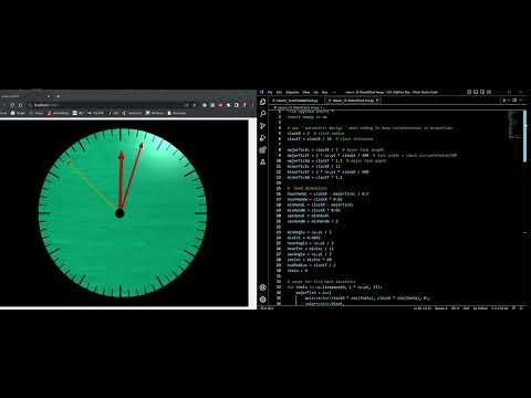Visual Python 3 Hand Animated Clock