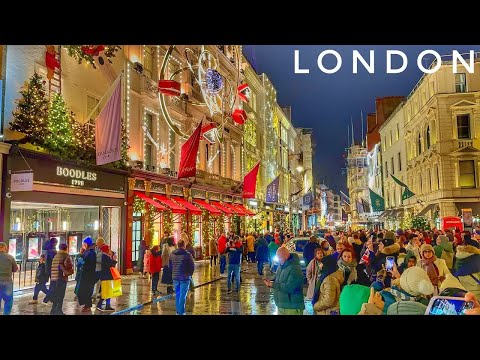 Walking London on New Year's Eve 2025: Regent St, Mayfair & Covent Garden (4K HDR Night Tour)