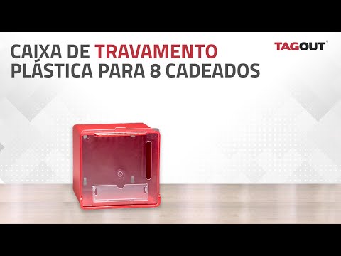 Vídeo Caixa de Bloqueio Plástica com Alça para 8 cadeados Vermelha