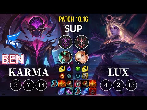 AF Ben Karma vs Lux Sup - KR Patch 10.16