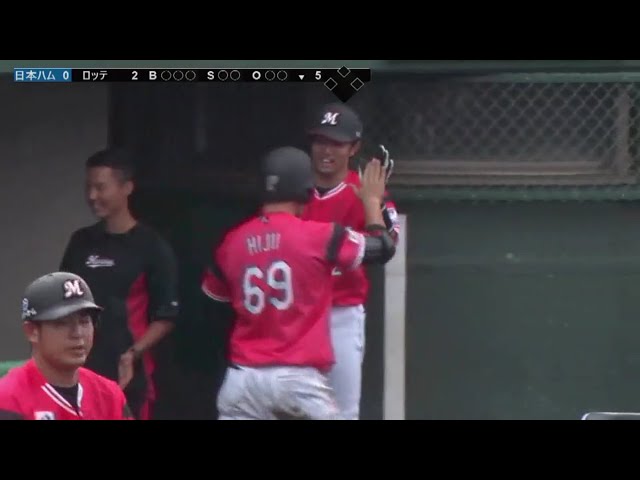 【ファーム】マリーンズ・肘井 逆方向への5号ソロホームランで追加点!! 2018/9/16 M-F(ファーム)