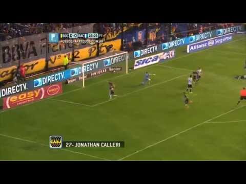 Gol de Calleri. Boca 1 - Racing 0. Fecha 7. Torneo primera División 2014. FPT.