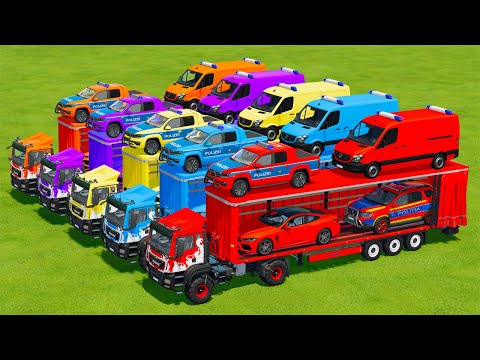 TRANSPORTING BMW M8, MERCEDES, VOLKSWAGEN & DACIA EMERGENCY CARS WITH MAN TRUCKS - Farming Simulator