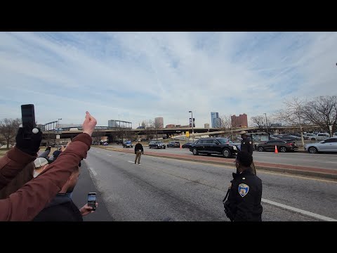 Protests as President Trump Visits the Army/Navy Football Game in Baltimore