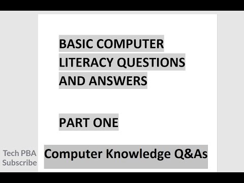 Basic Computer Literacy Questions & Answers | Basic Computer Knowledge Questions & Answers Part 1