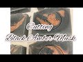 cutting of black amber musk soap