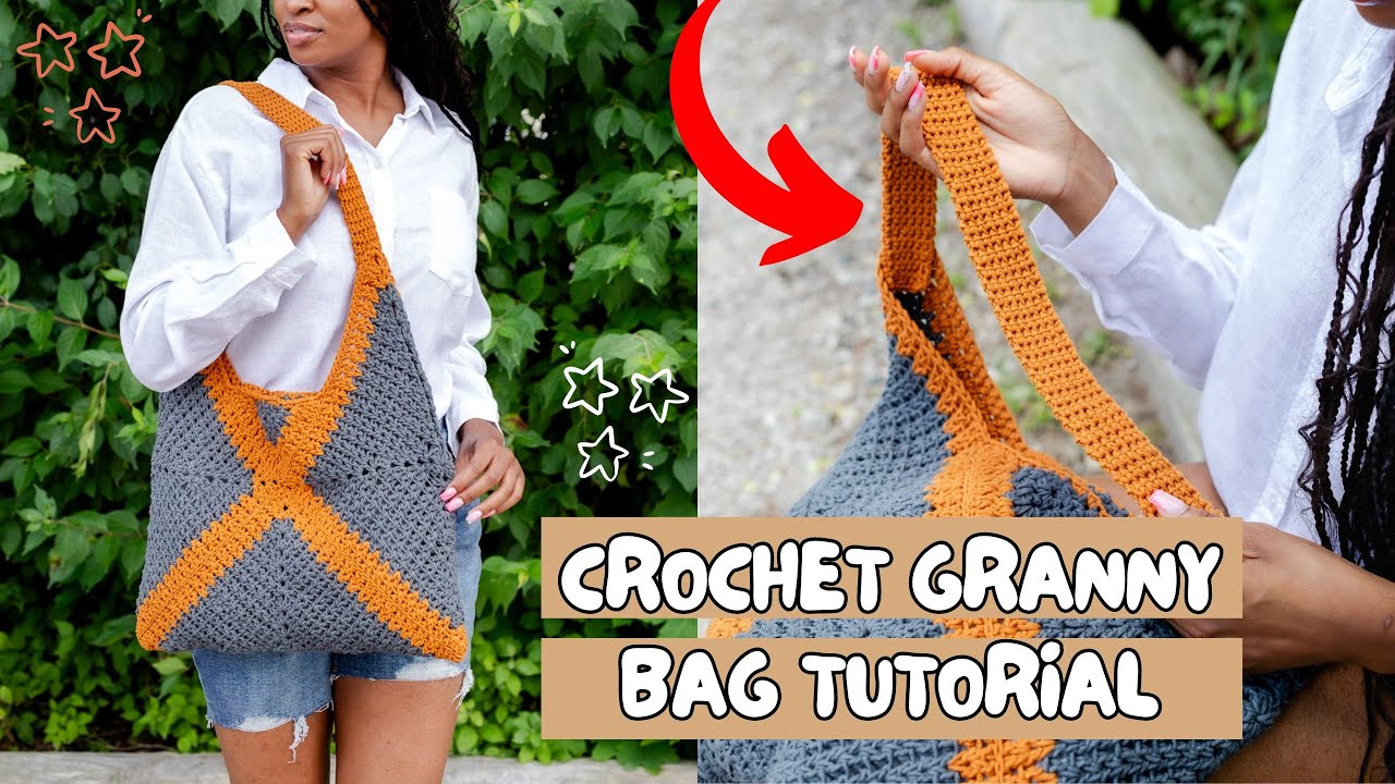 Trendy Granny Square Tote Bag TUTORIAL + FREE PATTERN [Carter Granny Bag]