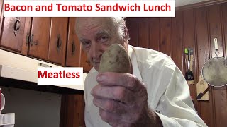 Meatless Bacon and Tomato Sandwich Lunch