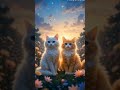 Two Cats In The Twilight Garden