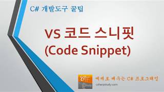 [개발도구 꿀팁] VS 에서 Code Snippet 사용법, 새 Snippet 작성법