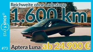 1.600 km Reichweite ohne Laden - Aptera Luna (2024) | Elektroauto-News #73