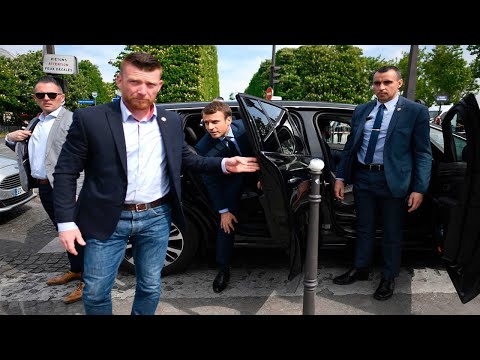 Emmanuel Macron Secret Service in Action