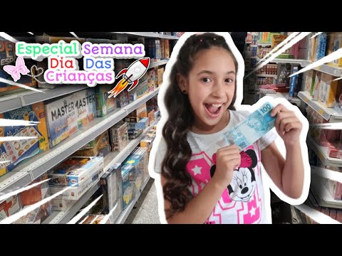 O QUE COMPREI COM 100 REAIS DE PRESENTE DE DIA DAS CRIANÇAS