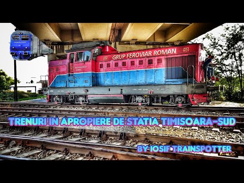 Trenuri/trains in apropiere de statia Timisoara-Sud [4K]