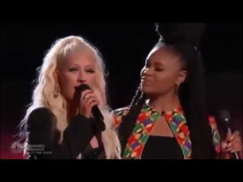 Christina Aguilera sings my team is full on the voice.mp4