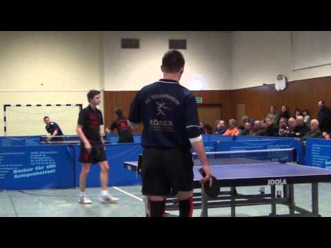 Tischtennis Oberliga Effeltrich vs FC Tegernheim 2013 (21)Johannes Jaeger vs Bufka (Defense) 3