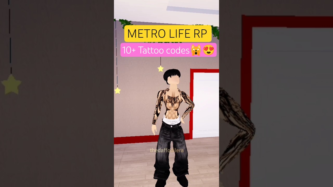 TATTOO CODES Metro Life RP ROBLOX #roblox #rblx #metrolife #edit #capcut #viral #boy #tattoo