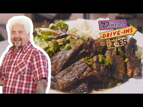 Guy Fieri Eats "Out-of-Bounds" Kalbi Short Ribs |...