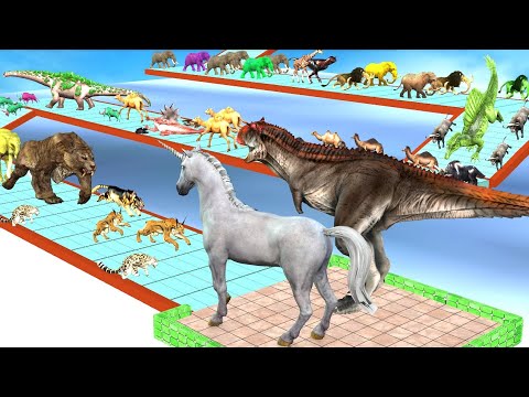 Wild Animals and dinosaur Death way run Race|Animals Doodles TV|animals revolt battle simulator 5.0