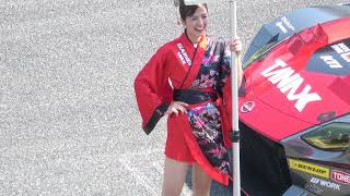 2024 SUPER GT Rd.4 FUJI グリッドガール #11 松尾春菜 GAINER Siegオフィスサポートレディ 決勝日スタート進行 レースクイーン 4K