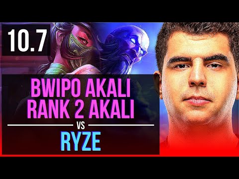 Bwipo AKALI vs RYZE (TOP) | Rank 2 Akali, Rank 17, 2 early solo kills | EUW Challenger | v10.7
