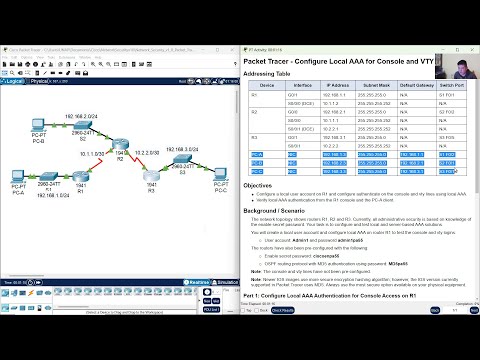 7.2.6 Packet Tracer - Configure Local AAA for Console and VTY Access
