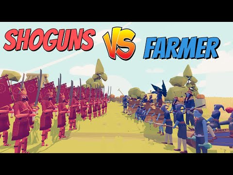 20 SHOGUNS VS EVERY FARMER UNITS  - Totally Accurate Battle Simulator