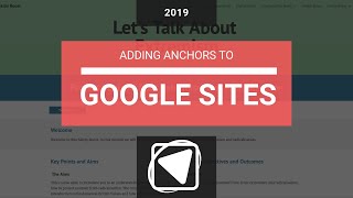 New Google Sites Adding Links to Parts of Site