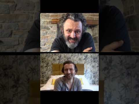 Whose name goes first? 😂😂 #davidtennant #michaelsheen #goodomens #staged #youtube #funny #shorts