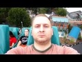 Dude keeps straight face on roller coaster ride !