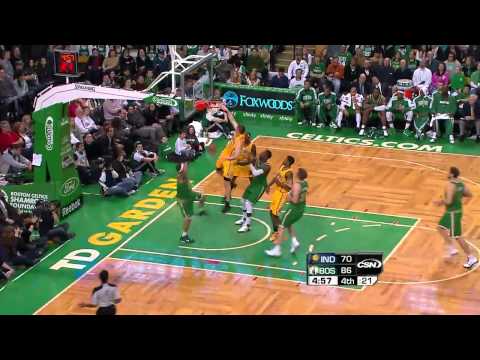 Tyler Hansbrough NASTY One-Handed Dunk on the Fastbreak against the Celtics in HD (Mar.16, 2011)