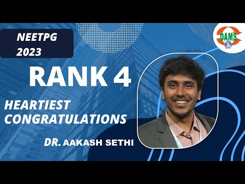 Rank 4 NEETPG 2023 | Tips to secure Top Rank using DAMS eMedicoz | Dr. Aakash Sethi