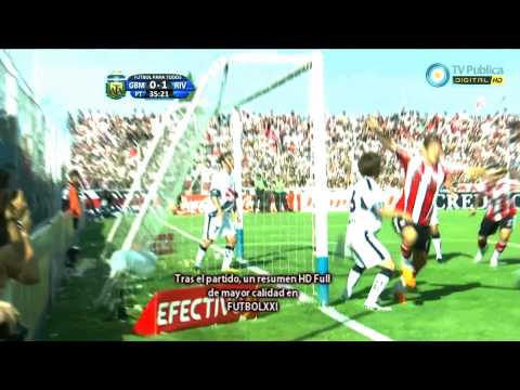 Primer gol de Ocampos (Guillermo Brown-River) [HD Full 1080p]