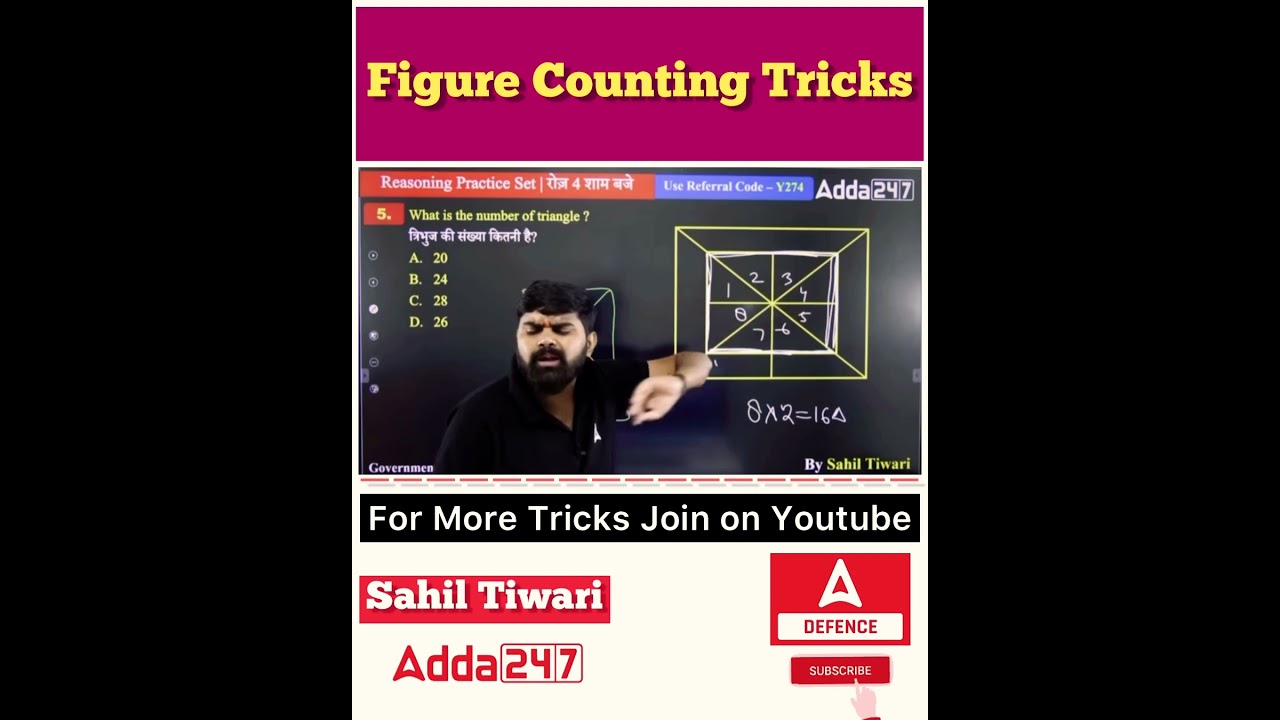 Figure Counting Best Tricks in Hindi #figurecountingreasoning #countingfigures #countingfigure