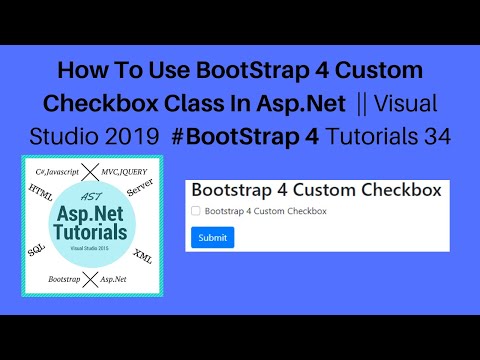 How to use bootstrap 4 custom checkbox class in asp.net || vs 2019 #bootstrap 4 tutorials 34