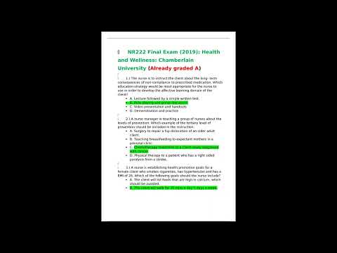 chamberlain nr 222 final exam chamberlain nr222 final exam latest health and wellness chamberlain un