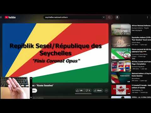Hand Reacts to the National Anthem of Seychelles