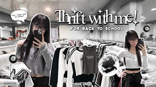 THRIFT WITH ME for Back to School 🛒 + Try-on Haul: Pinterest Inspired Acubi Style