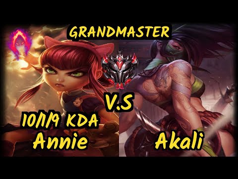 Annie Bot (ANNIE) vs AKALI - 10/1/9 KDA TOP GAMEPLAY - NA Ranked GRANDMASTER