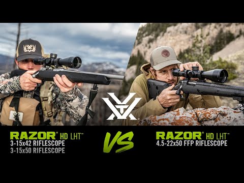 Was ist der Unterschied zwischen Razor® HD LHT™ 3-15x42, 3-15x50 und 4,5-22x50 FFP?