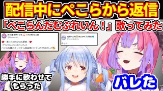 ヴィヴィの配信中「ぺこらんだむぶれいん！」歌ってみたに、ぺこらがXで返信【ホロライブ切り抜き/綺々羅々ヴィヴィ/兎田ぺこら/ぺこヴィヴィ】