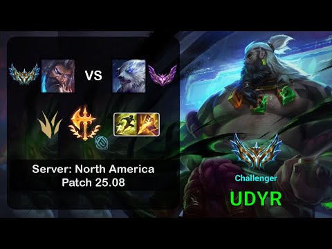 Udyr Jungle vs Volibear - NA Challenger - Patch 25.08