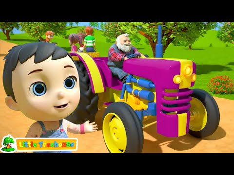 Wheels On The Tractor - Learn Farm Animals + More Vehicle Rhymes & Baby Songs