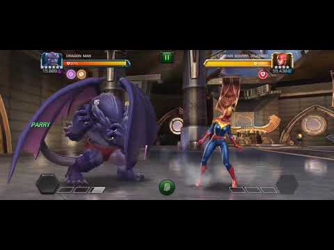 Mcoc Dragon Man 6* Rank 2 Vs cap marvel without boosts