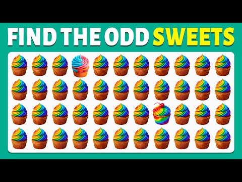 Find the ODD One Out - Sweets Edition🎂🍭🍬 | 40 Levels | Easy, Medium, Hard | Cow Quiz