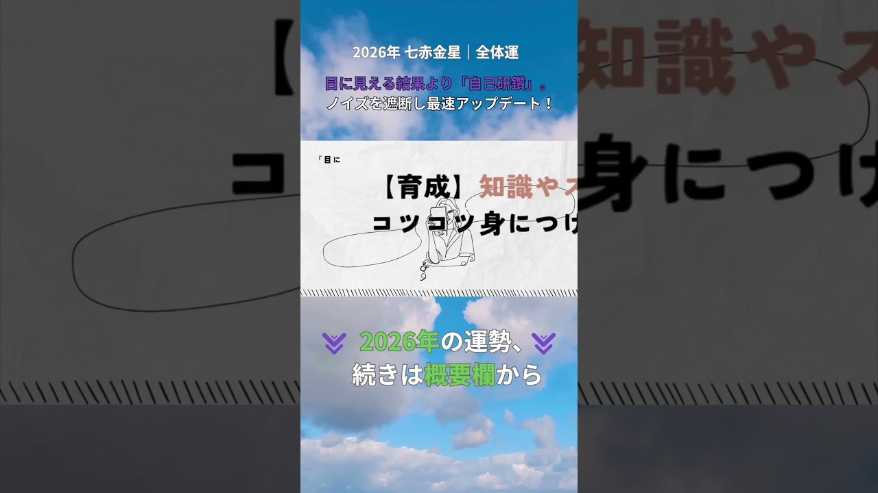 2026年 七赤金星｜ついに冬が明け、大地を耕す「育成」の年へ！外の騒がしさに振り回されず、自分自身を最速アップデートする戦略【全体運①】 #占い #今日から開運 #九星気学