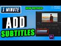 How to add subtitles in premiere pro 2024